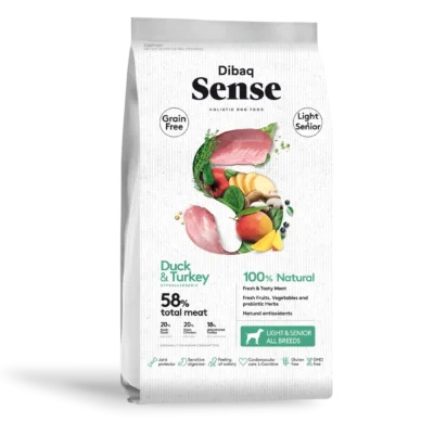 Dibaq Sense Grain Free Pato e Peru Light e Senior